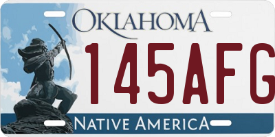 OK license plate 145AFG
