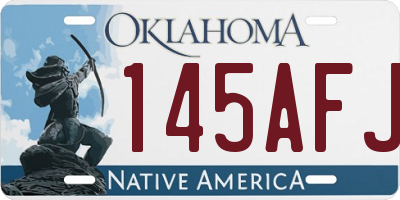 OK license plate 145AFJ