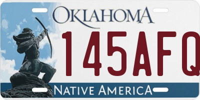 OK license plate 145AFQ