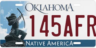 OK license plate 145AFR