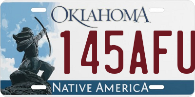 OK license plate 145AFU