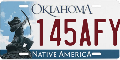 OK license plate 145AFY