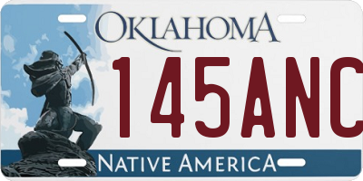OK license plate 145ANC