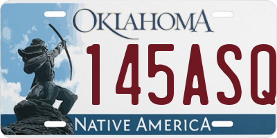 OK license plate 145ASQ