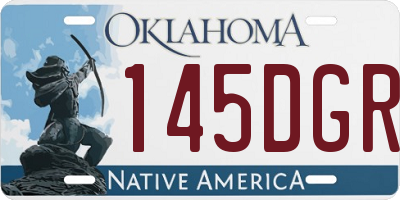 OK license plate 145DGR