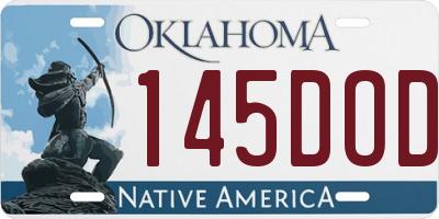 OK license plate 145DOD