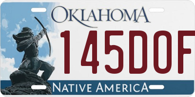 OK license plate 145DOF