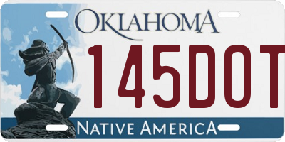 OK license plate 145DOT