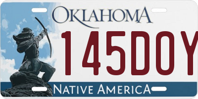 OK license plate 145DOY