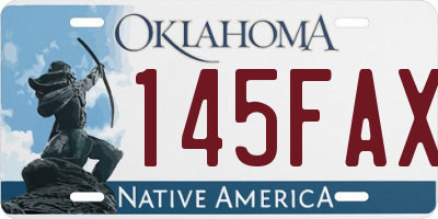 OK license plate 145FAX
