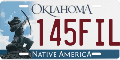 OK license plate 145FIL