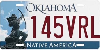 OK license plate 145VRL