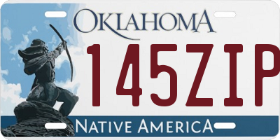 OK license plate 145ZIP