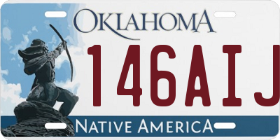 OK license plate 146AIJ