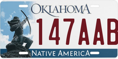 OK license plate 147AAB