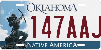 OK license plate 147AAJ