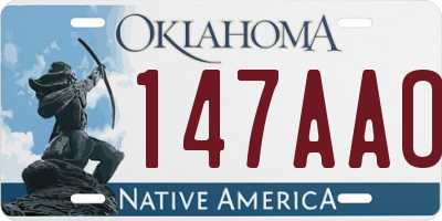 OK license plate 147AAO