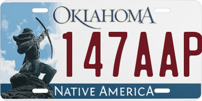 OK license plate 147AAP