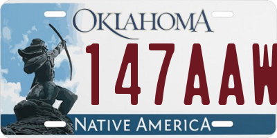 OK license plate 147AAW