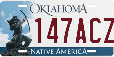OK license plate 147ACZ