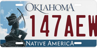 OK license plate 147AEW