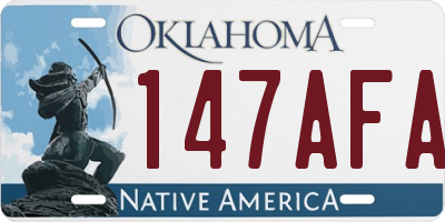 OK license plate 147AFA