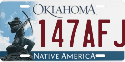 OK license plate 147AFJ