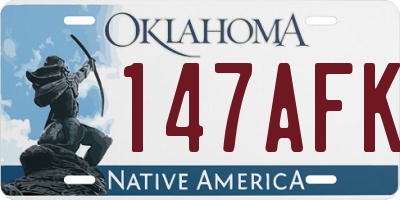 OK license plate 147AFK