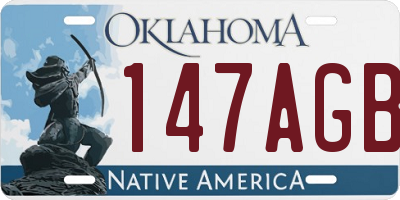 OK license plate 147AGB