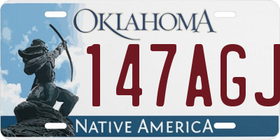 OK license plate 147AGJ