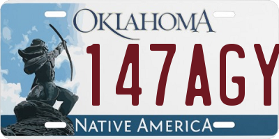 OK license plate 147AGY