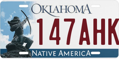 OK license plate 147AHK