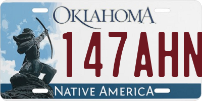 OK license plate 147AHN