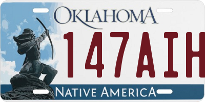 OK license plate 147AIH