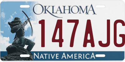 OK license plate 147AJG