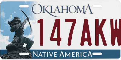 OK license plate 147AKW