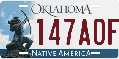 OK license plate 147AOF