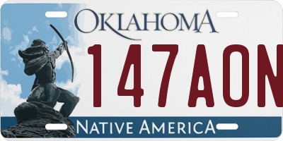 OK license plate 147AON