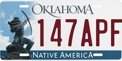 OK license plate 147APF