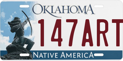 OK license plate 147ART