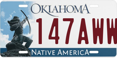 OK license plate 147AWW