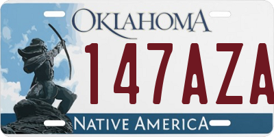 OK license plate 147AZA