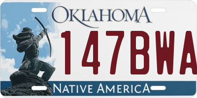 OK license plate 147BWA