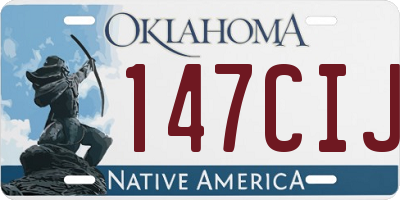 OK license plate 147CIJ