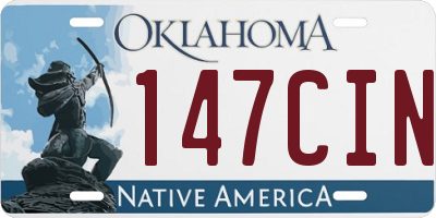OK license plate 147CIN