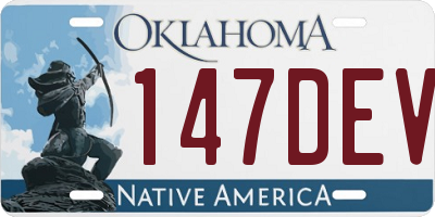 OK license plate 147DEV