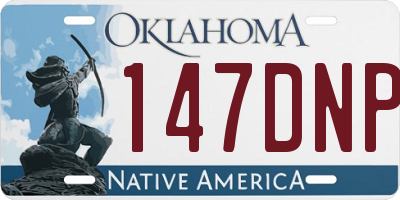OK license plate 147DNP