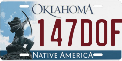 OK license plate 147DOF