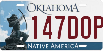 OK license plate 147DOP