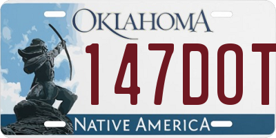OK license plate 147DOT